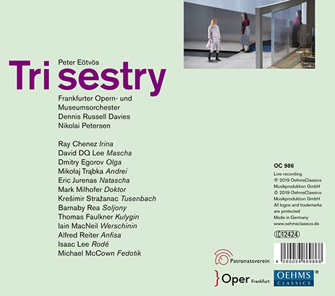 CD: Peter Eötvös: Three Sisters (Tri Sestry), LIVE, Opernhaus Frankfurt, 2019